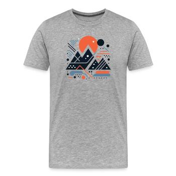 Gebirge - Männer Premium Bio T-Shirt - Grau meliert - Vorne - Damien (186cm)