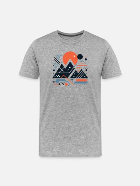 Mountains - Men's Premium Organic T-Shirt - heather grey