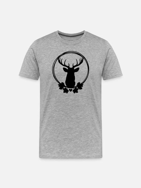 Wreath with deer - Men's Premium Organic T-Shirt - heather grey