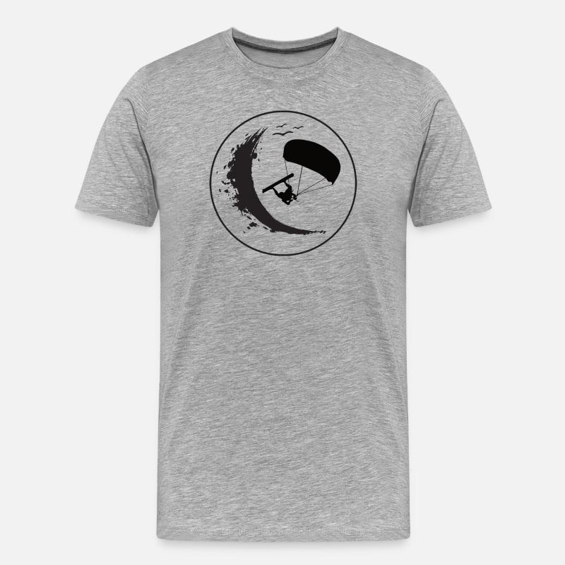 Wave Rider Eclipse - Männer Premium Bio T-Shirt - Grau meliert