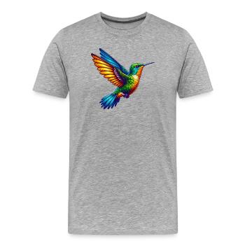 Colibri - T-shirt bio Premium Homme - gris chiné - Devant - Damien (186cm)