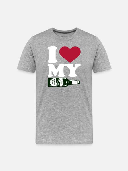 I love my beer - Men's Premium Organic T-Shirt - heather grey
