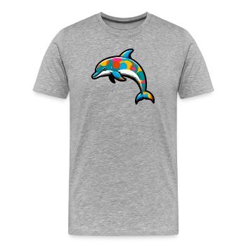 Delfin - Männer Premium Bio T-Shirt - Grau meliert - Vorne - Damien (186cm)