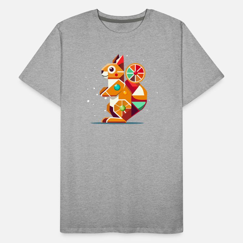 Geometrisches Eichhörnchen-farbenfroher Hingucker Männer Premium Bio T-Shirt