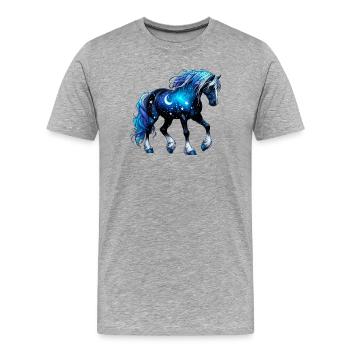 Cheval - T-shirt bio Premium Homme - gris chiné - Devant - Damien (186cm)
