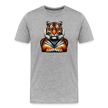 Tigre - T-shirt bio Premium Homme - gris chiné - Devant - Damien (186cm)