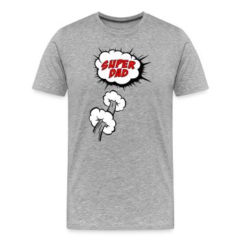 Super-Papa - Männer Premium Bio T-Shirt - Grau meliert - Vorne - Damien (186cm)