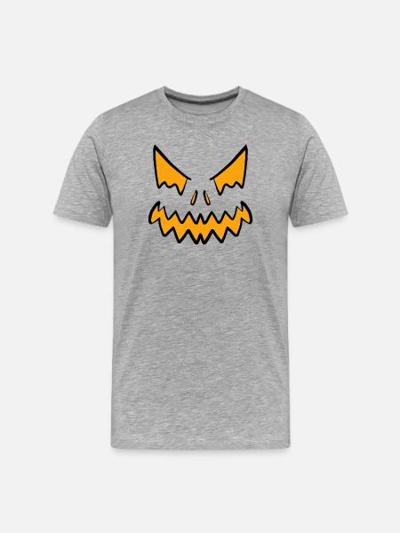 Halloween Face 1/2024 - Men's Premium Organic T-Shirt - heather grey