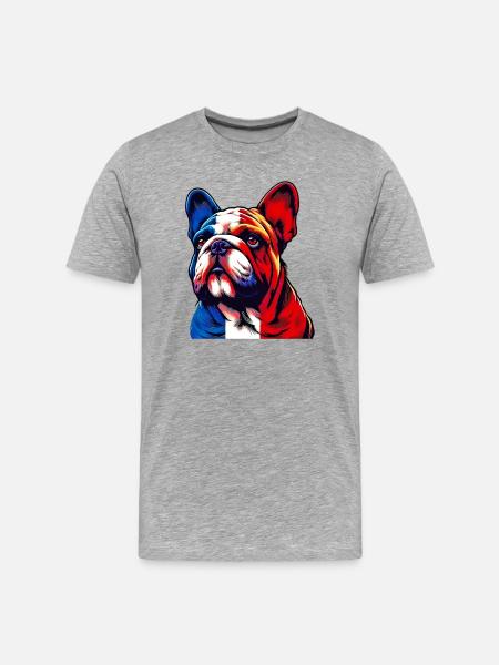 French Bulldog Dog - Men's Premium Organic T-Shirt - heather grey