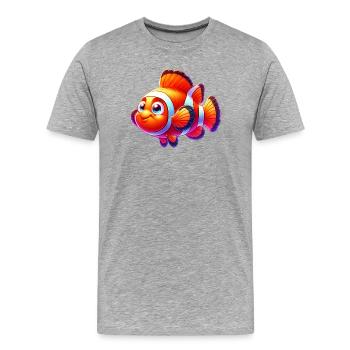 Clownfisch - Männer Premium Bio T-Shirt - Grau meliert - Vorne - Damien (186cm)