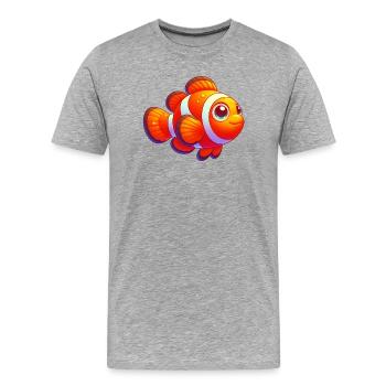Poisson-clown - T-shirt bio Premium Homme - gris chiné - Devant - Damien (186cm)
