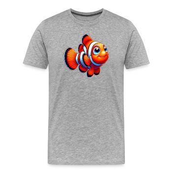 Poisson-clown - T-shirt bio Premium Homme - gris chiné - Devant - Damien (186cm)