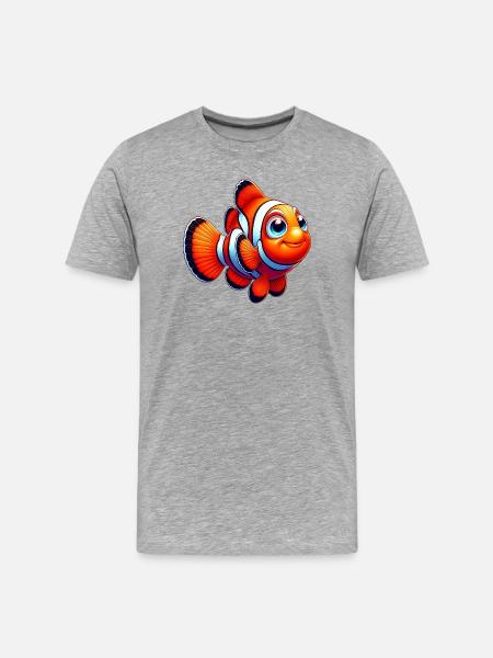 Clownfisch - Männer Premium Bio T-Shirt - Grau meliert