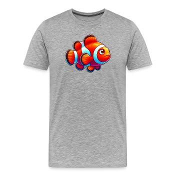 Poisson-clown - T-shirt bio Premium Homme - gris chiné - Devant - Damien (186cm)