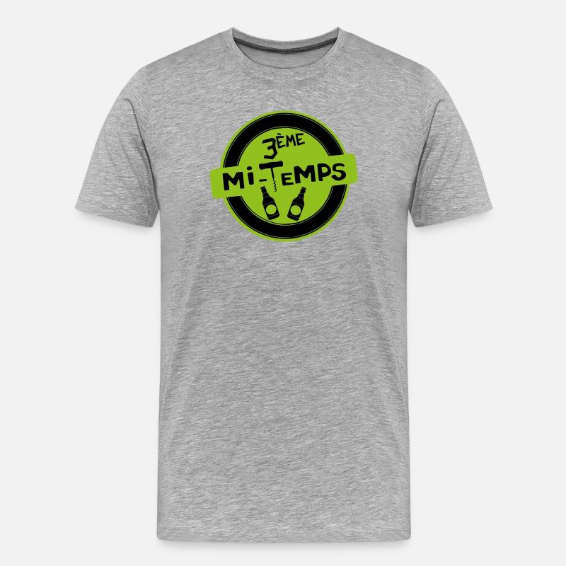3. Halbzeit - Männer Premium Bio T-Shirt - Grau meliert