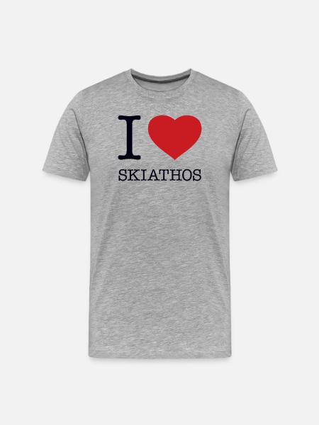 I LOVE SKIATHOS - Men's Premium Organic T-Shirt - heather grey