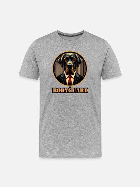Bodyguard Dog in Suit - Men's Premium Organic T-Shirt - heather grey