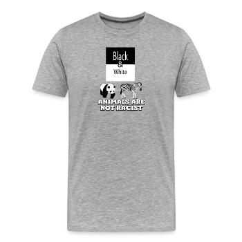 Black & White - T-shirt bio Premium Homme - gris chiné - Devant - Damien (186cm)