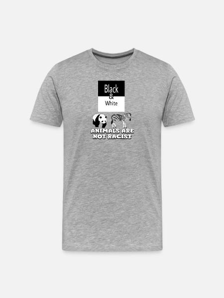 Black & White - Men's Premium Organic T-Shirt - heather grey