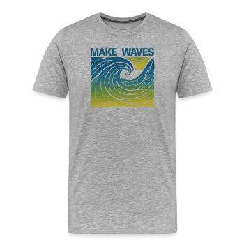 Wellen schlagen - Männer Premium Bio T-Shirt - Grau meliert - Vorne - Damien (186cm)
