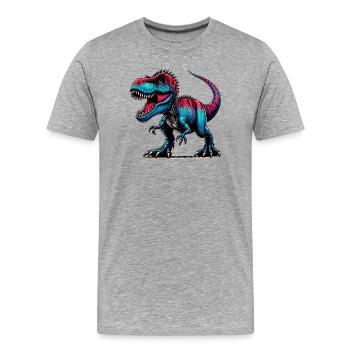 Dinosaure - T-shirt bio Premium Homme - gris chiné - Devant - Damien (186cm)