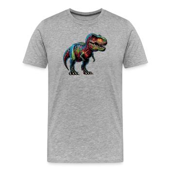 Dinosaure - T-shirt bio Premium Homme - gris chiné - Devant - Damien (186cm)