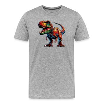Dinosaure - T-shirt bio Premium Homme - gris chiné - Devant - Damien (186cm)