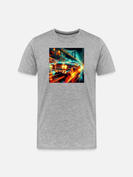 Oldtimer Elektroauto - Männer Premium Bio T-Shirt - Grau meliert