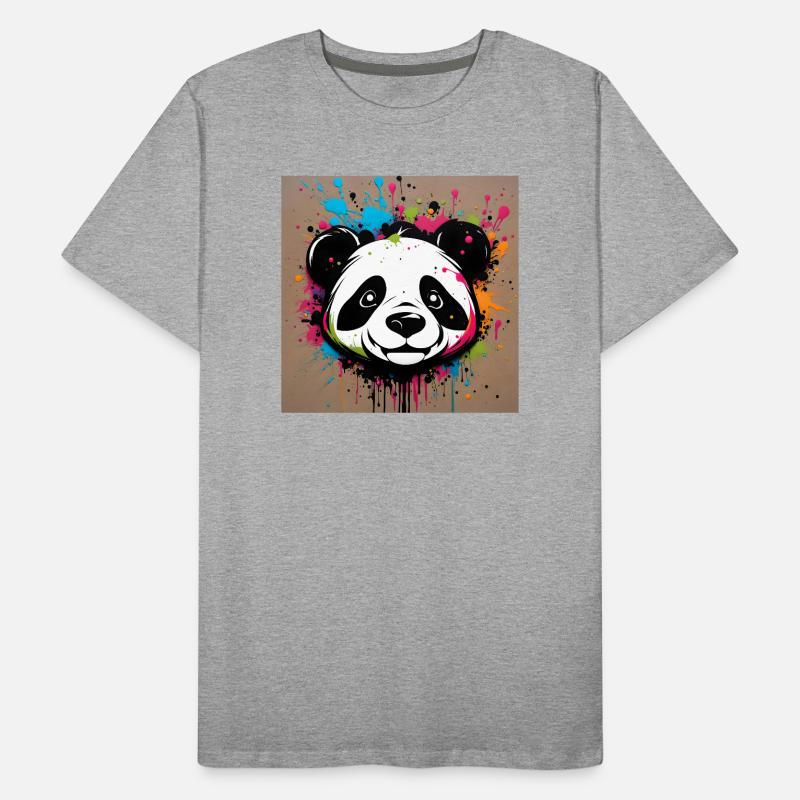 Porträt eines Pandas in Graffiti Männer Premium Bio T-Shirt