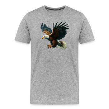 Adler - Männer Premium Bio T-Shirt - Grau meliert - Vorne - Damien (186cm)
