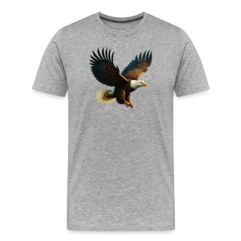 Aigle - T-shirt bio Premium Homme - gris chiné - Devant - Damien (186cm)
