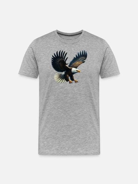 Adler - Männer Premium Bio T-Shirt - Grau meliert