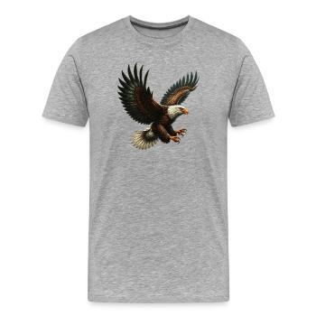 Adler - Männer Premium Bio T-Shirt - Grau meliert - Vorne - Damien (186cm)