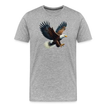 Adler - Männer Premium Bio T-Shirt - Grau meliert - Vorne - Damien (186cm)