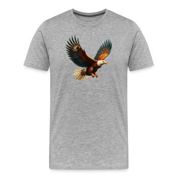 Eagle - Men's Premium Organic T-Shirt - heather grey - Front - Damien (186cm)