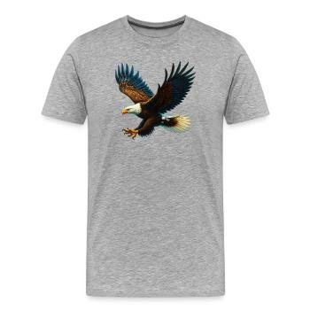 Adler - Männer Premium Bio T-Shirt - Grau meliert - Vorne - Damien (186cm)