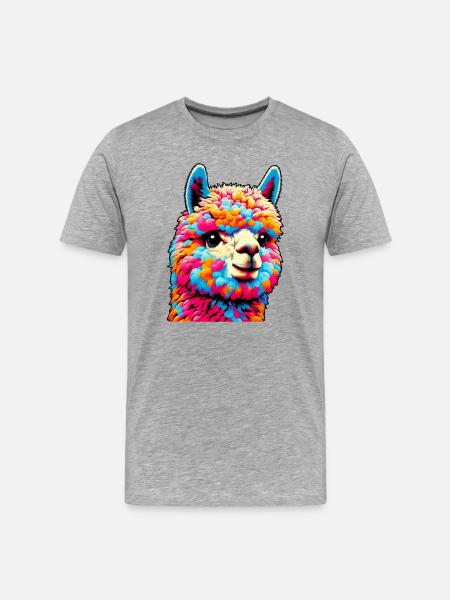 Alpaca - Men's Premium Organic T-Shirt - heather grey