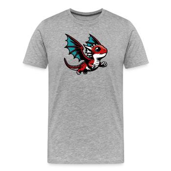 Dragon - Men's Premium Organic T-Shirt - heather grey - Front - Damien (186cm)
