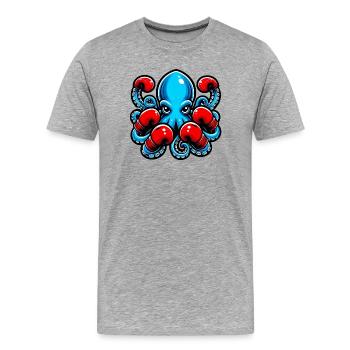 Pieuvre - T-shirt bio Premium Homme - gris chiné - Devant - Damien (186cm)