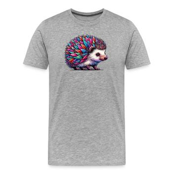 Hedgehog - Men's Premium Organic T-Shirt - heather grey - Front - Damien (186cm)