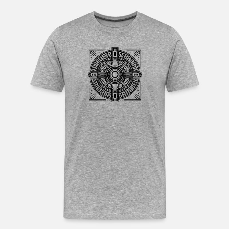 Ki Design Muster | undefinied circle - Männer Premium Bio T-Shirt - Grau meliert