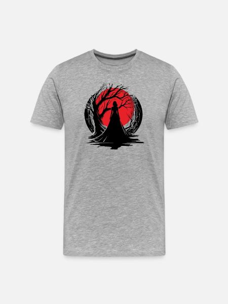 Woman Deep Contemplation - Men's Premium Organic T-Shirt - heather grey