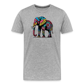 Éléphant - T-shirt bio Premium Homme - gris chiné - Devant - Damien (186cm)