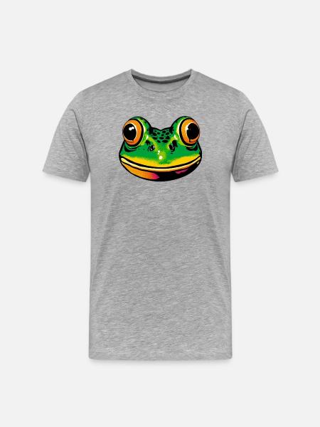 Frosch - Männer Premium Bio T-Shirt - Grau meliert