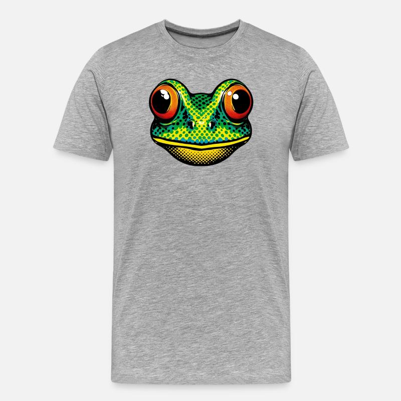 Frosch - Männer Premium Bio T-Shirt - Grau meliert