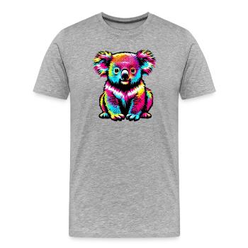 Koala - Männer Premium Bio T-Shirt - Grau meliert - Vorne - Damien (186cm)