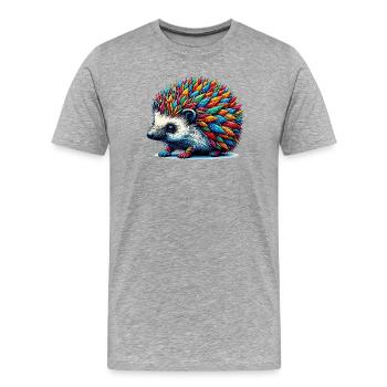 Hedgehog - Men's Premium Organic T-Shirt - heather grey - Front - Damien (186cm)