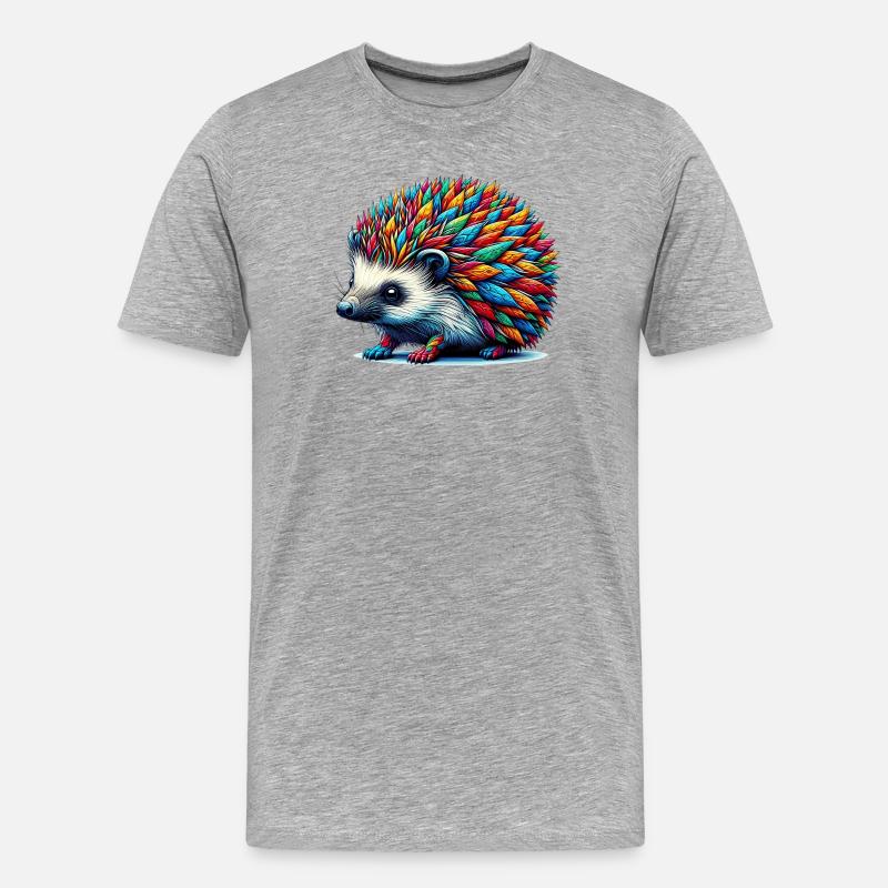 Igel - Männer Premium Bio T-Shirt - Grau meliert