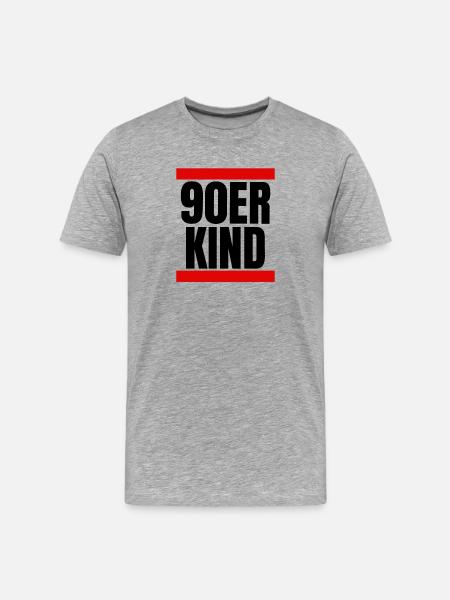 90er Kind - Männer Premium Bio T-Shirt - Grau meliert
