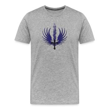 Nachtflügel Fackel Ranken - Männer Premium Bio T-Shirt - Grau meliert - Vorne - Damien (186cm)